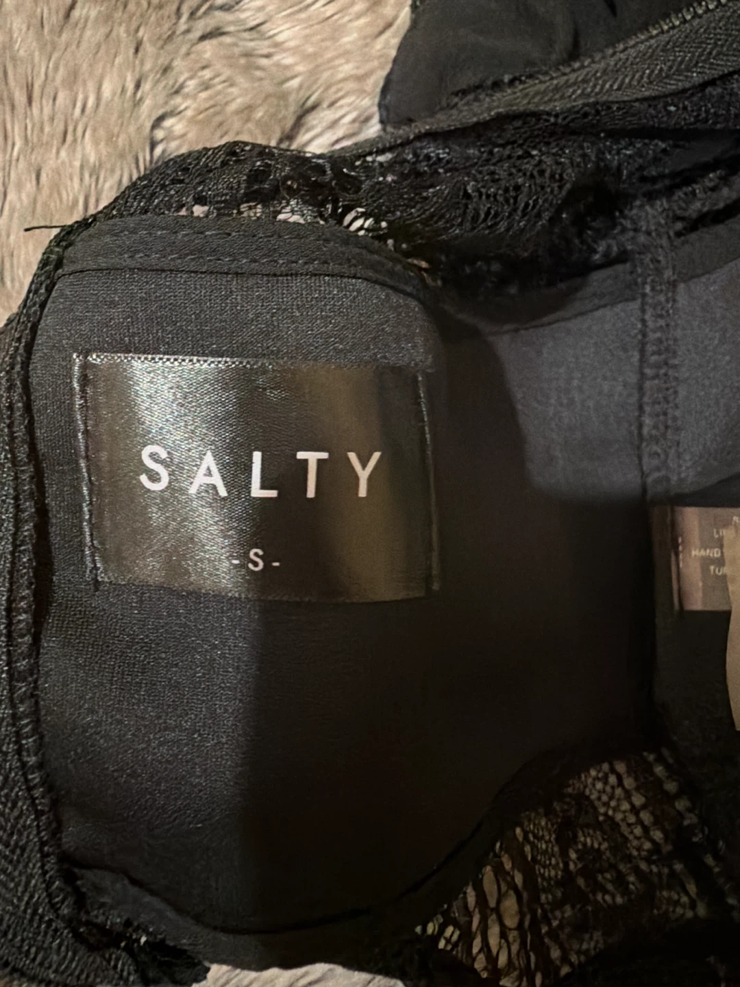 Salty Black Lace Mock Neck Crop Top - photo 5