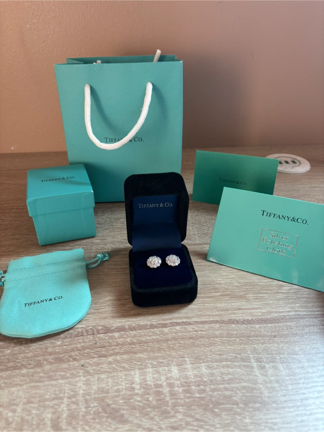 Tiffany & Co. Earrings with Box and Bag