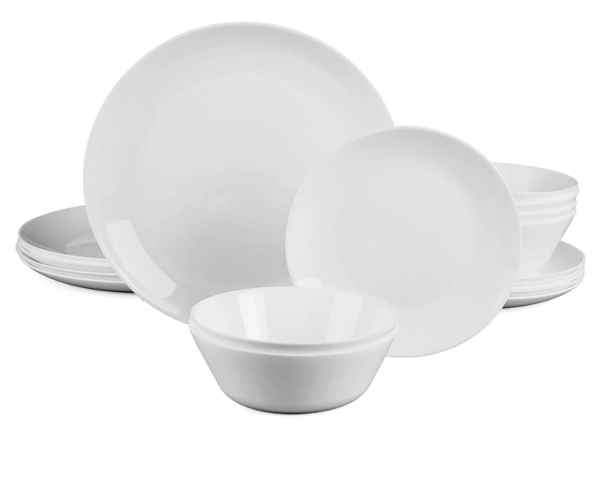 18 piece dinnerware set. White, porcelain