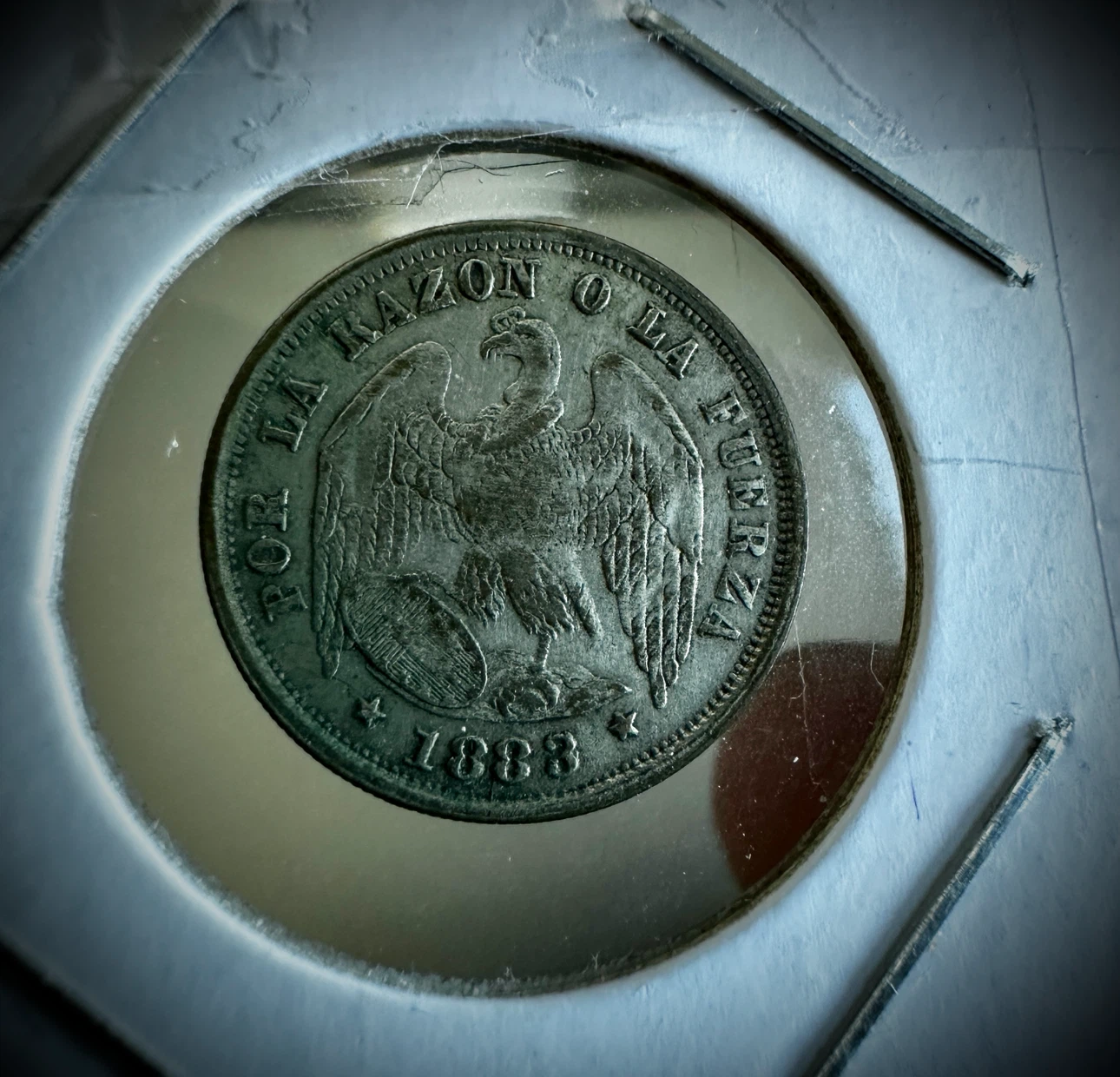 1883 Chilean Medio Peso Coin