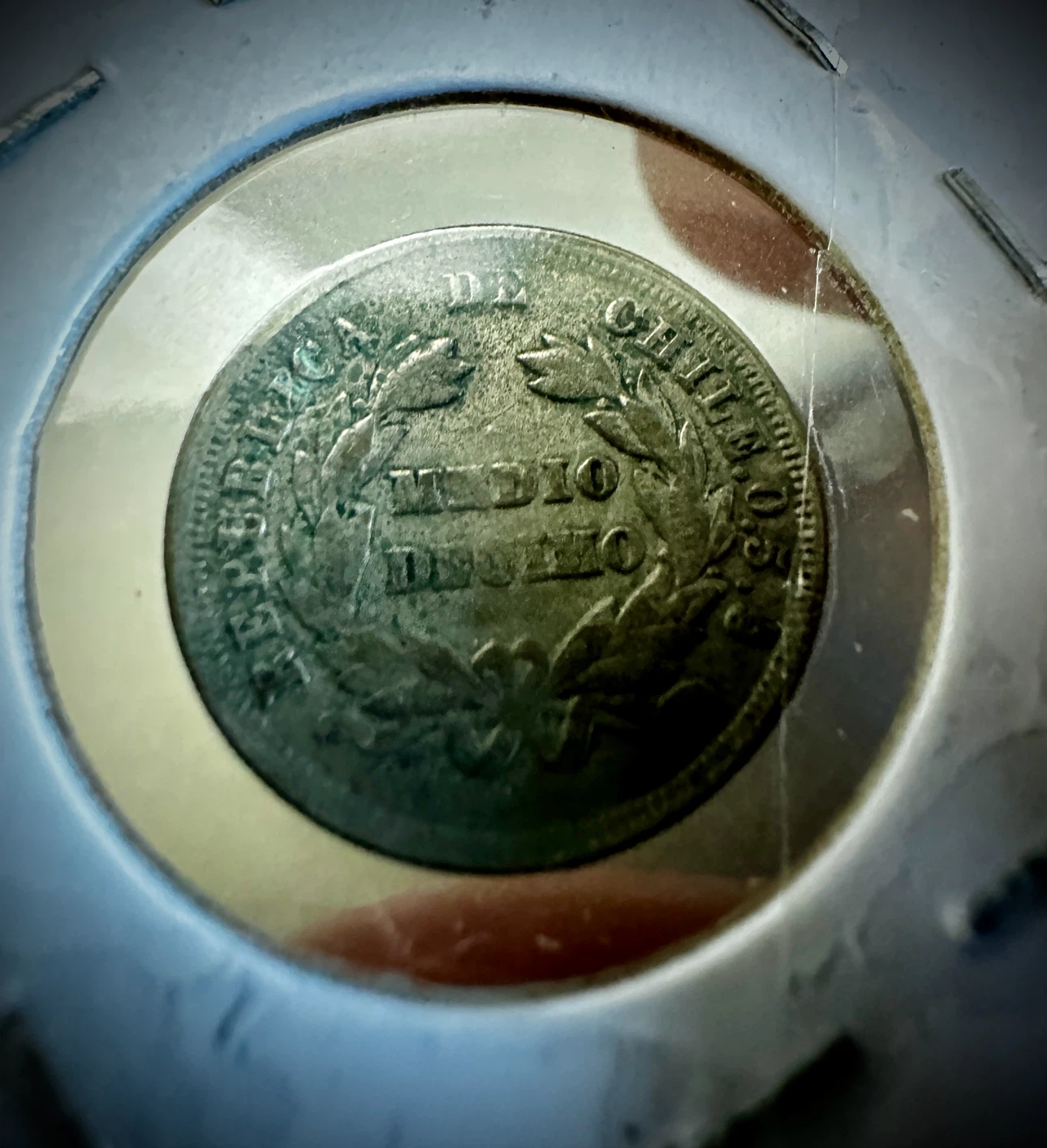 1883 Chilean Medio Peso Coin - photo 2