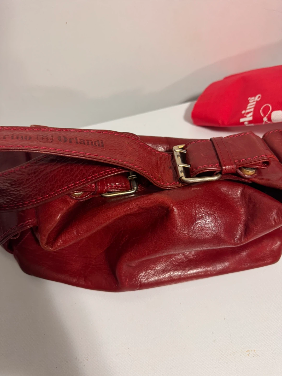 Vintage Marino Orlandi Red Leather Handbag - photo 2