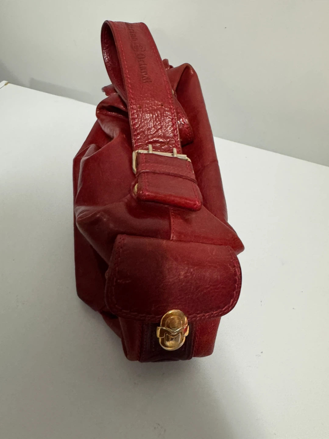Vintage Marino Orlandi Red Leather Handbag - photo 3