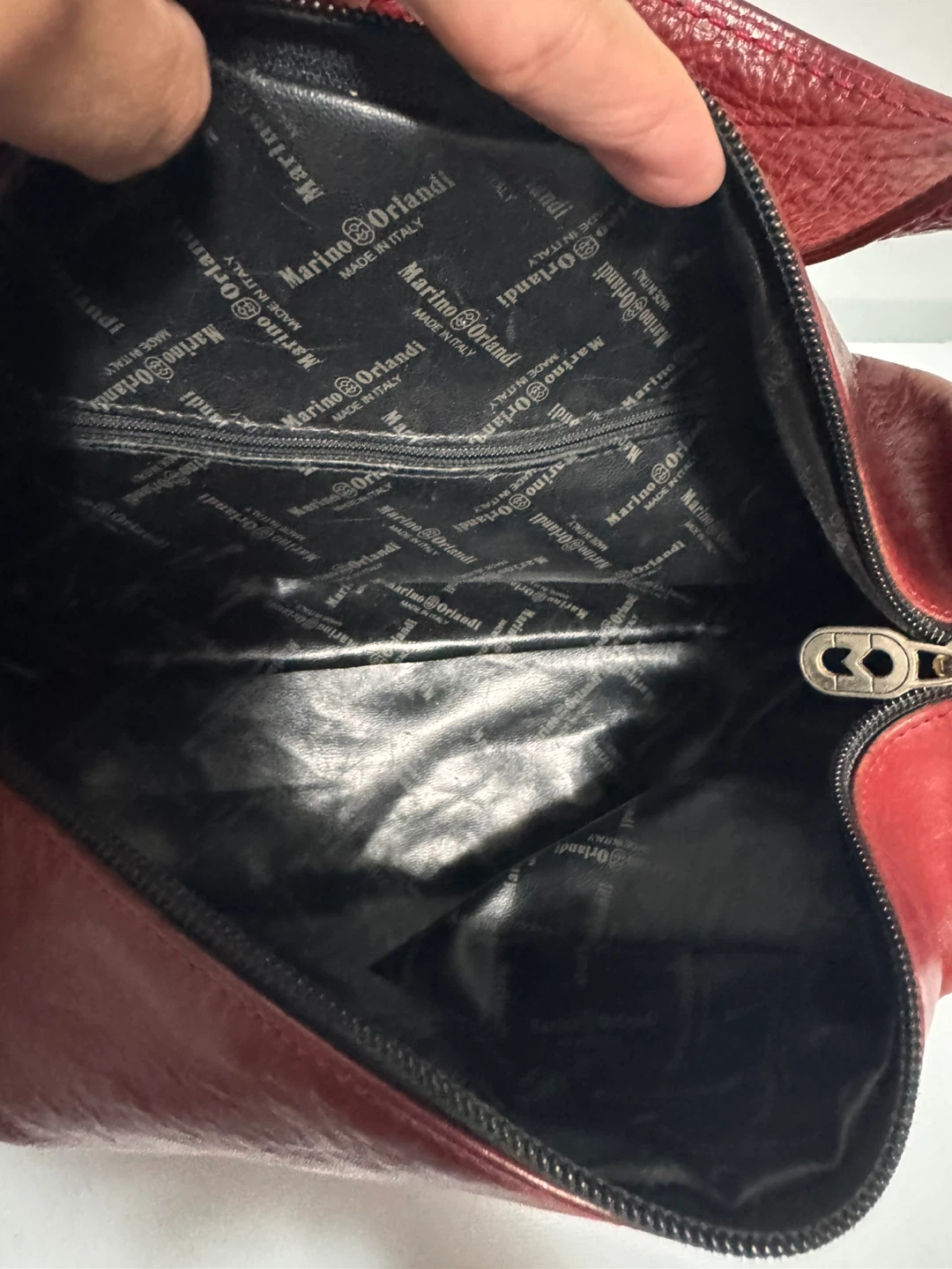 Vintage Marino Orlandi Red Leather Handbag - photo 4