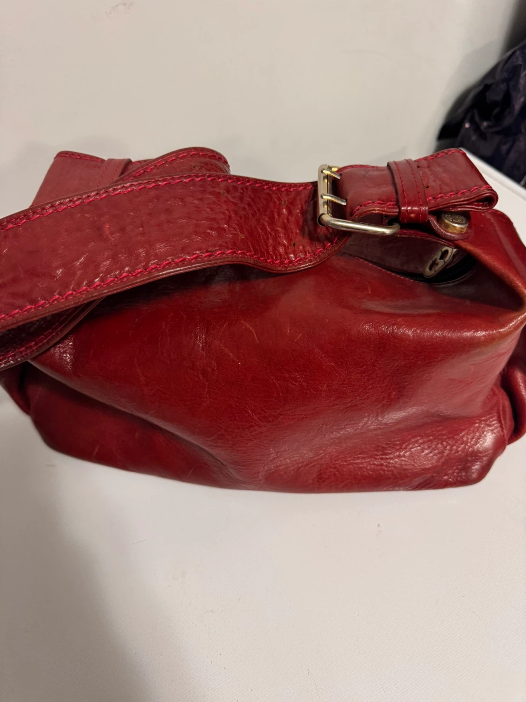 Vintage Marino Orlandi Red Leather Handbag - photo 5