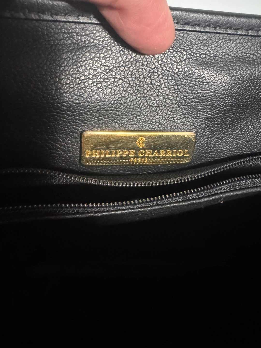 Philippe Charriol Black & Brown Leather Shoulder Bag
