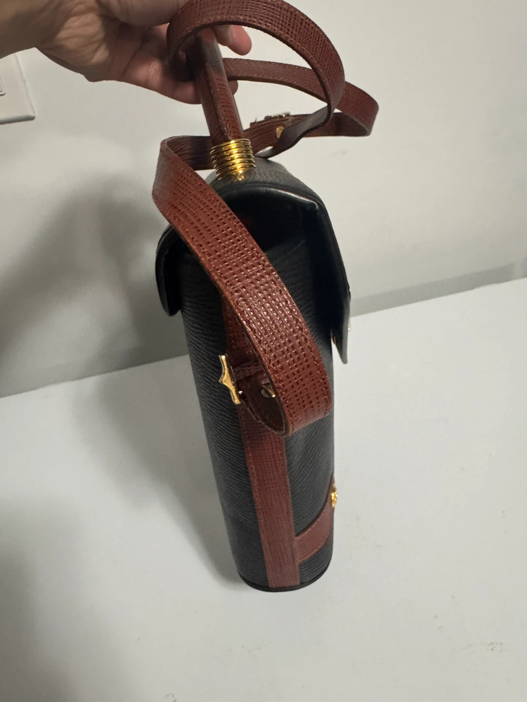 Philippe Charriol Black & Brown Leather Shoulder Bag - photo 4