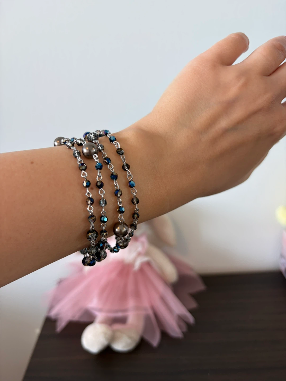 Vintage Swarovski Multi-Strand Bracelet – Blue & Grey - photo 3