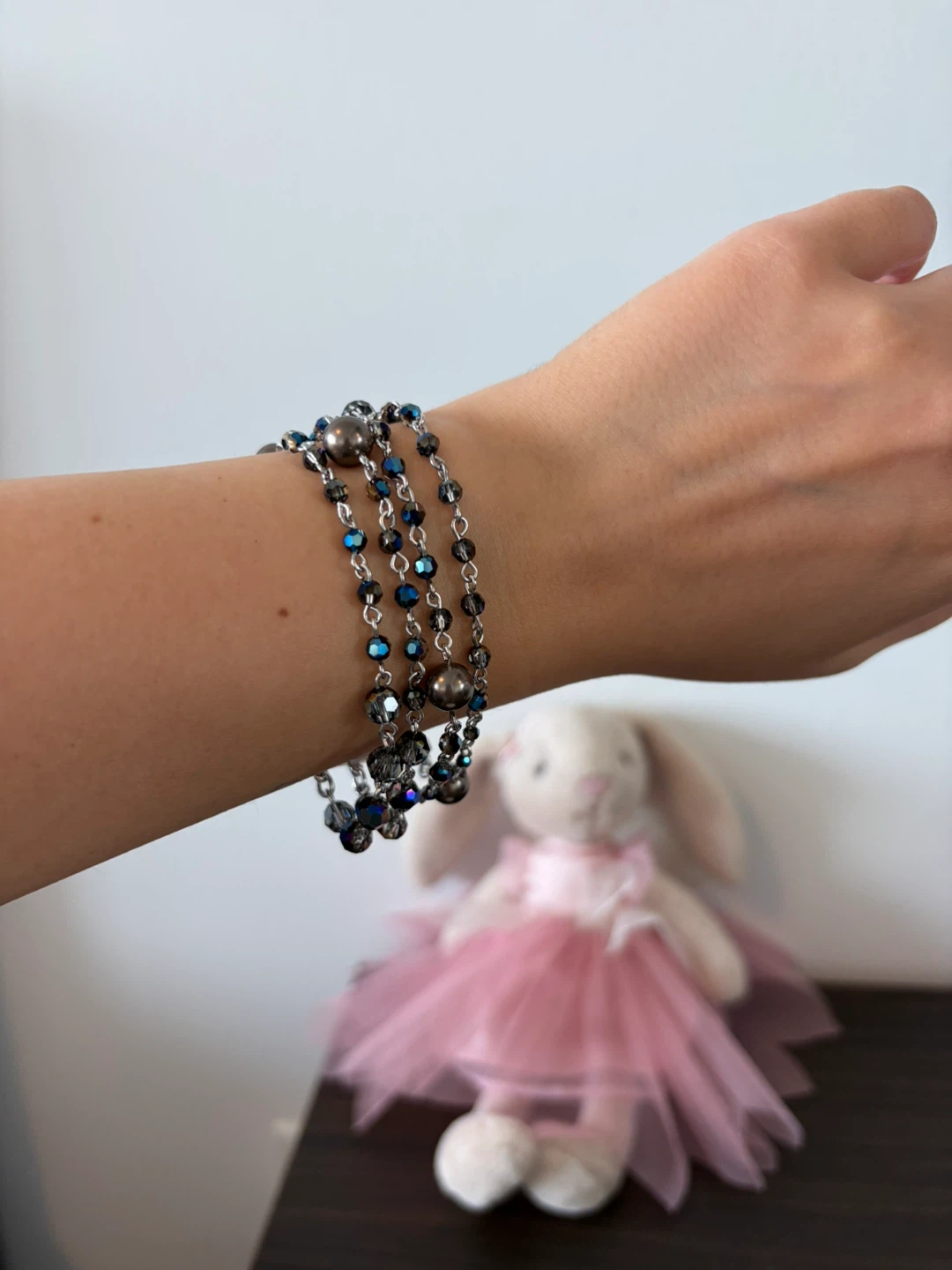 Vintage Swarovski Multi-Strand Bracelet – Blue & Grey - photo 5