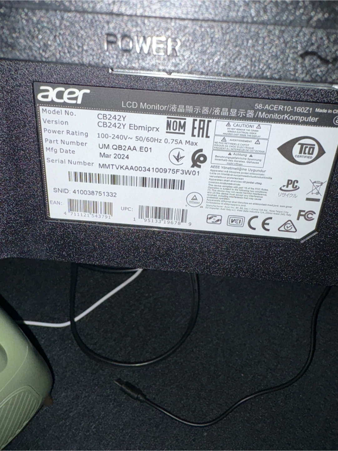 Acer CB242Y 24-inch LCD Monitor - photo 3