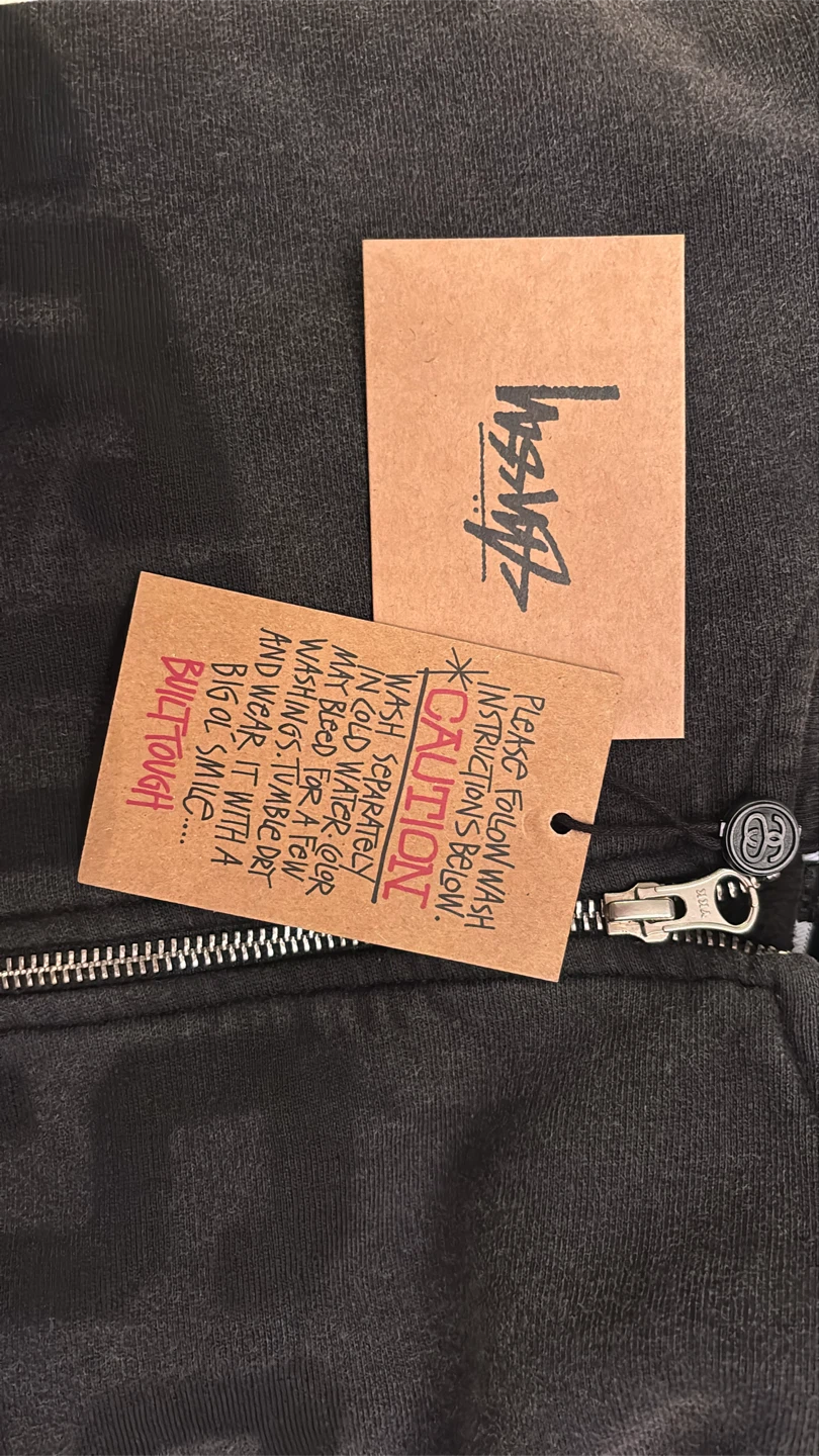 Stussy Faded Graphic Zip Hoodie Washed Black Size S - photo 3