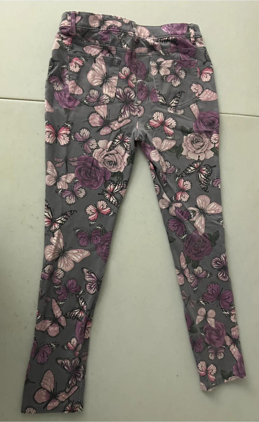 The Children's Place Pants with Butterflies and Floral size 14