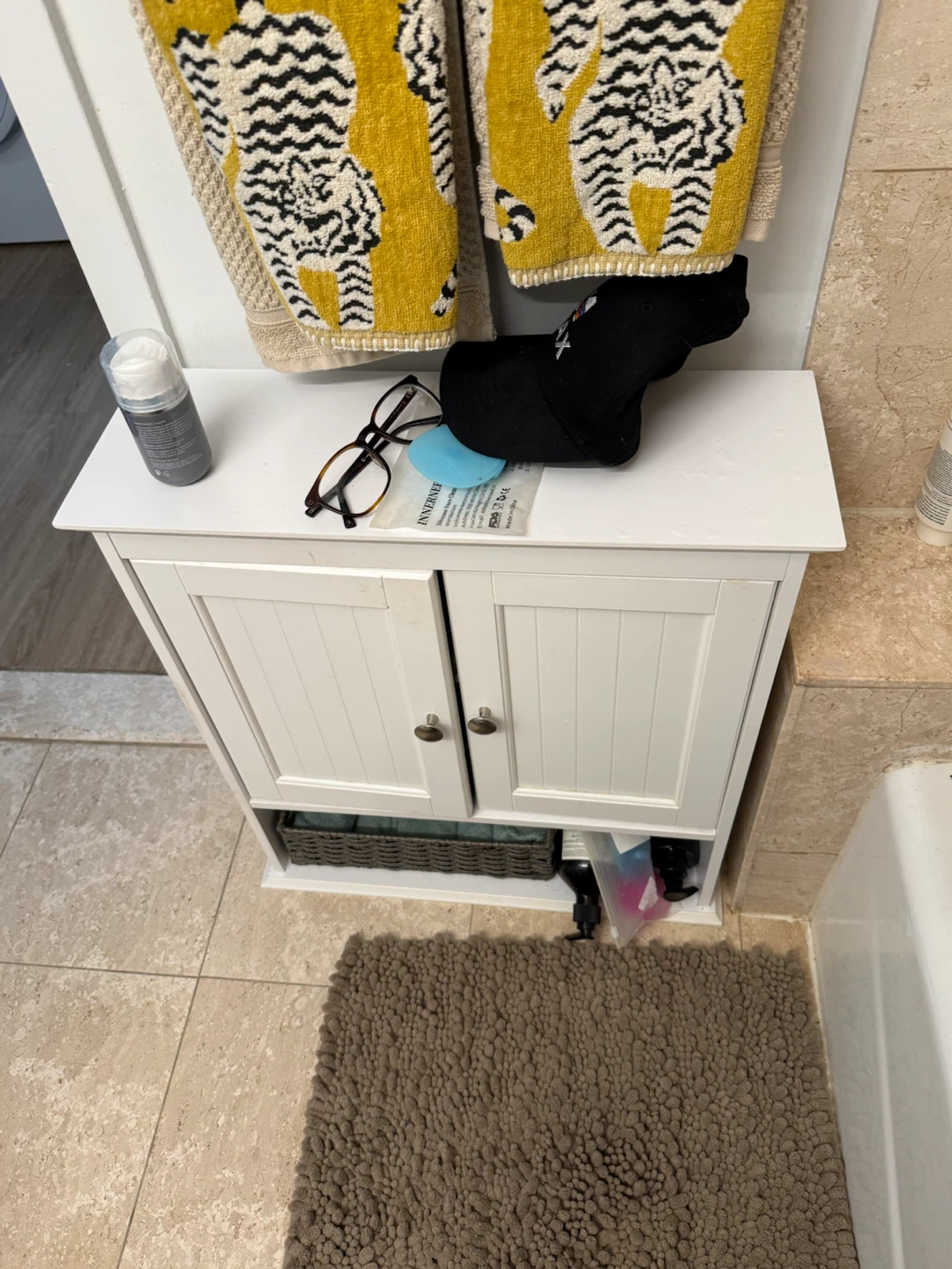 White Two-Door Bathroom Storage Cabinet