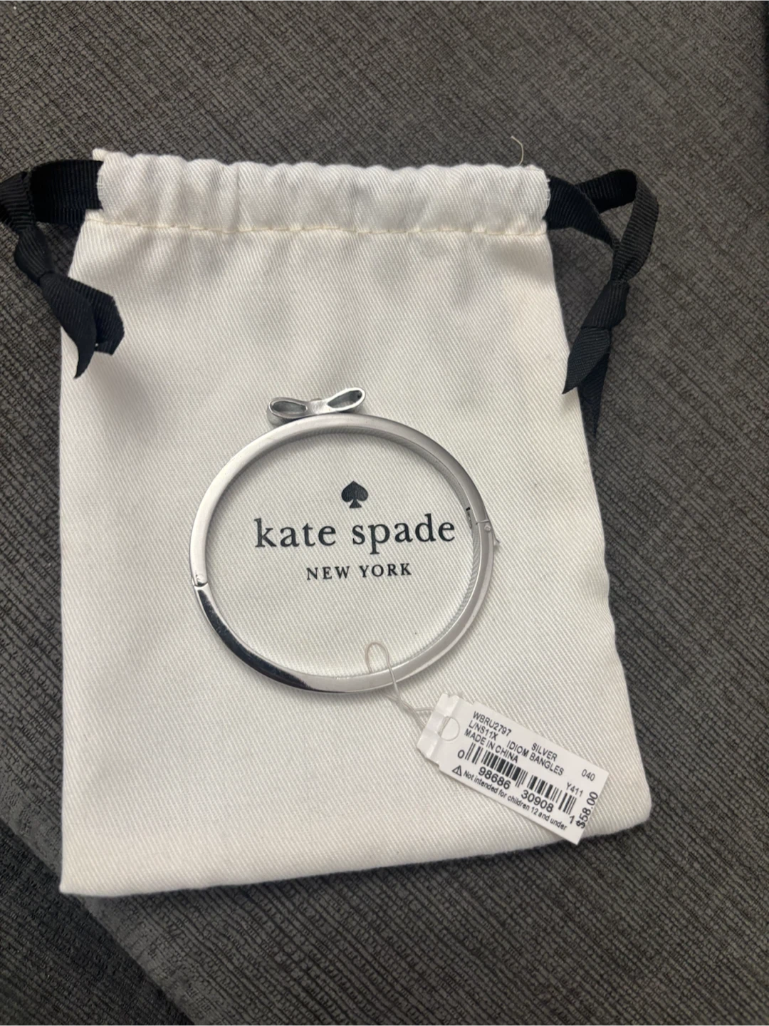 Kate Spade Silver Bow Bangle Bracelet