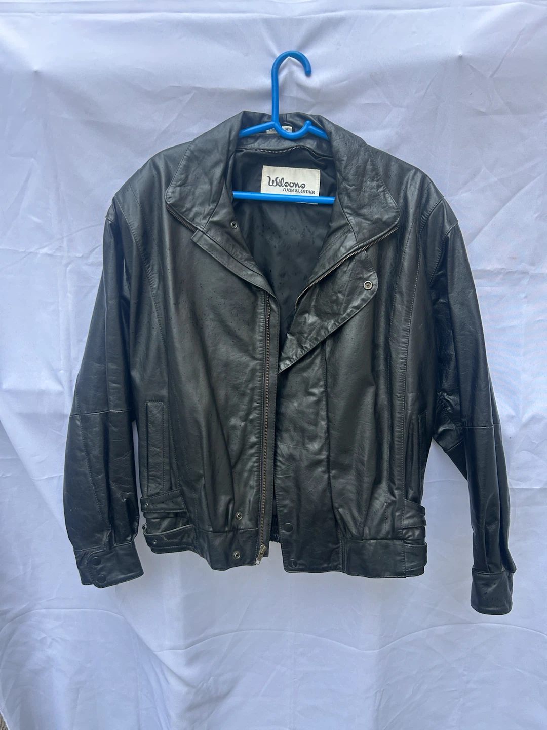 Wilsons Suede & Leather Black Moto Jacket