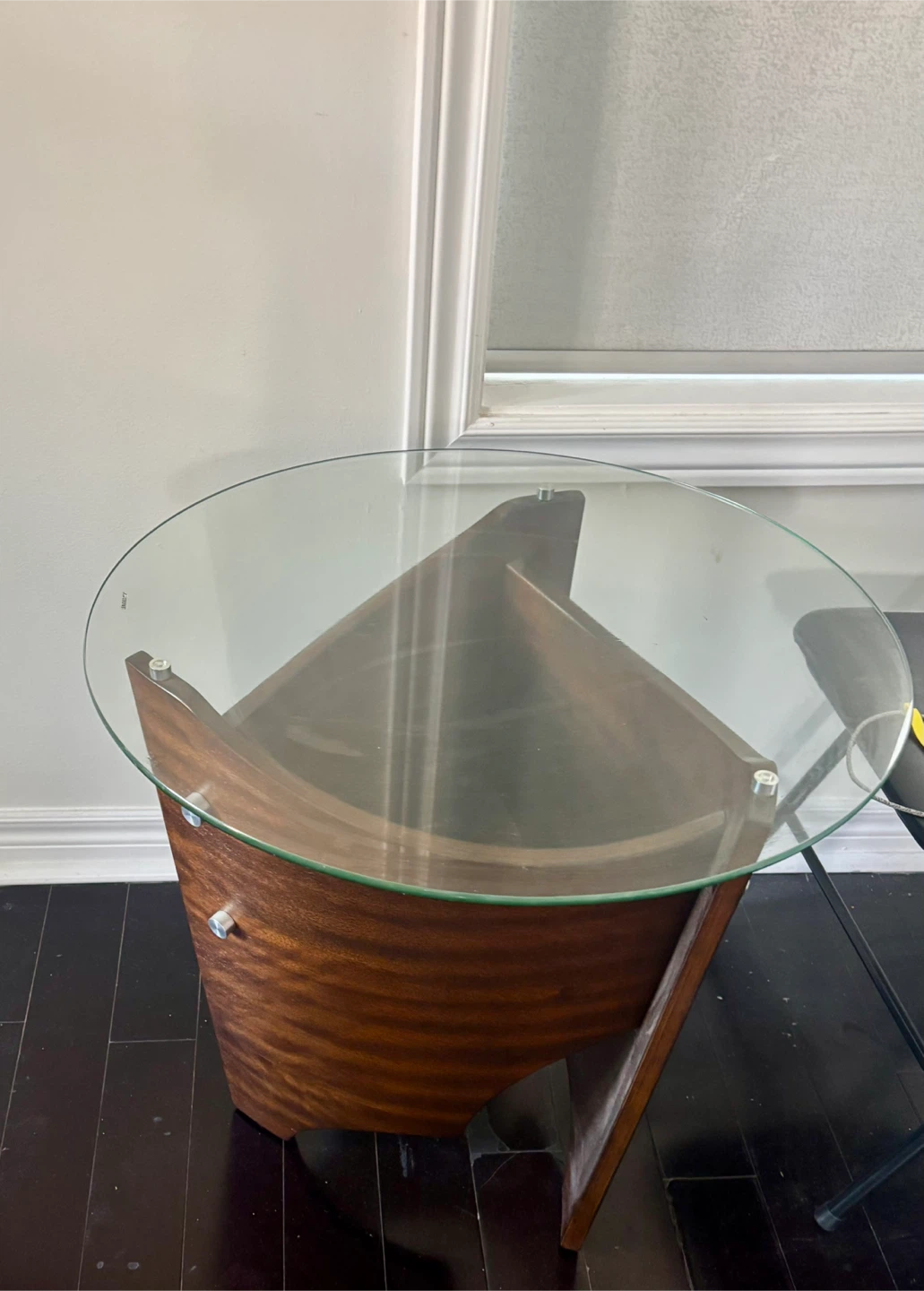 Glass and Wood Accent Table - photo 2