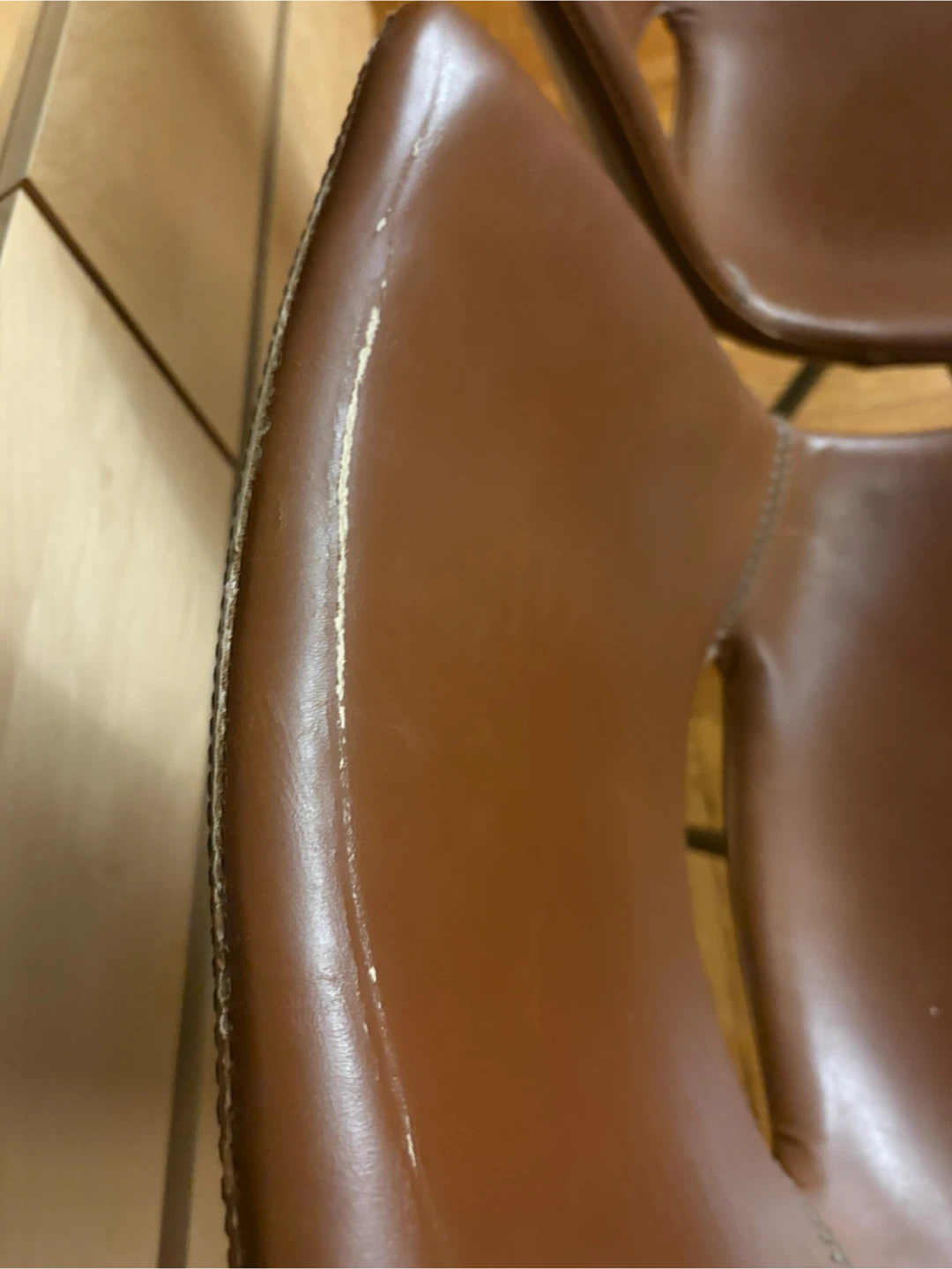Two Brown Mid-Century Style Dining Chairs - photo 3