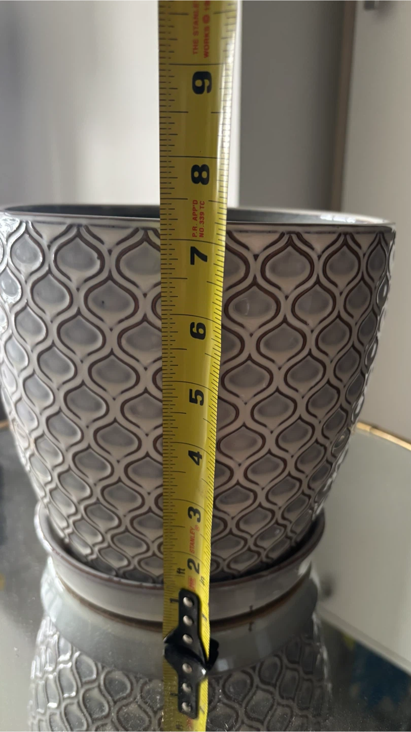 Ceramic Plant Pot with Saucer - photo 2