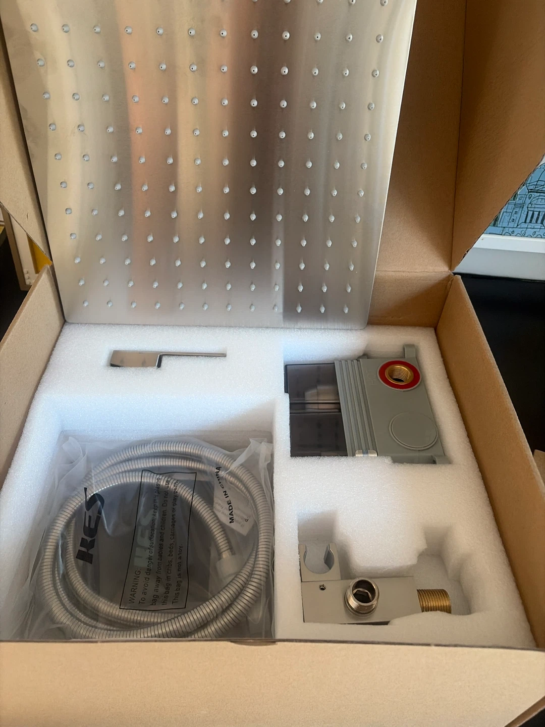 KES 12″ Ceiling Rain Shower System + 16″ Arm, Brushed Nickel NEW - photo 5