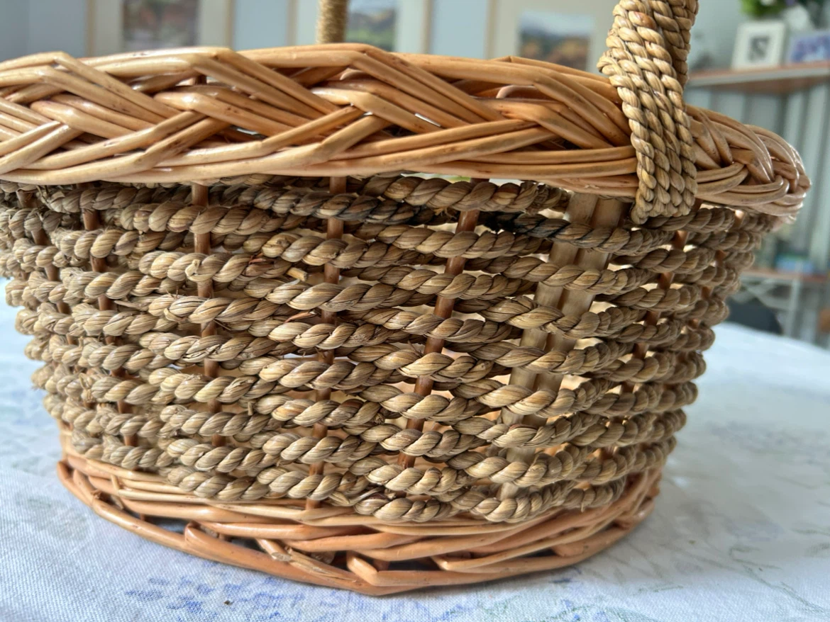 Woven Wicker Basket with Handle - photo 5