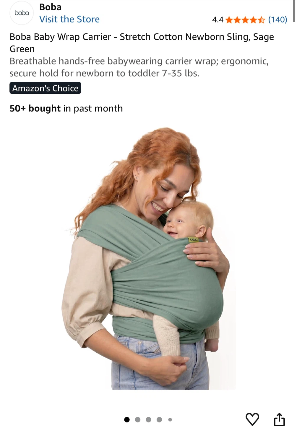 Boba Baby Wrap Carrier - Stretch Cotton Newborn Sling - photo 3