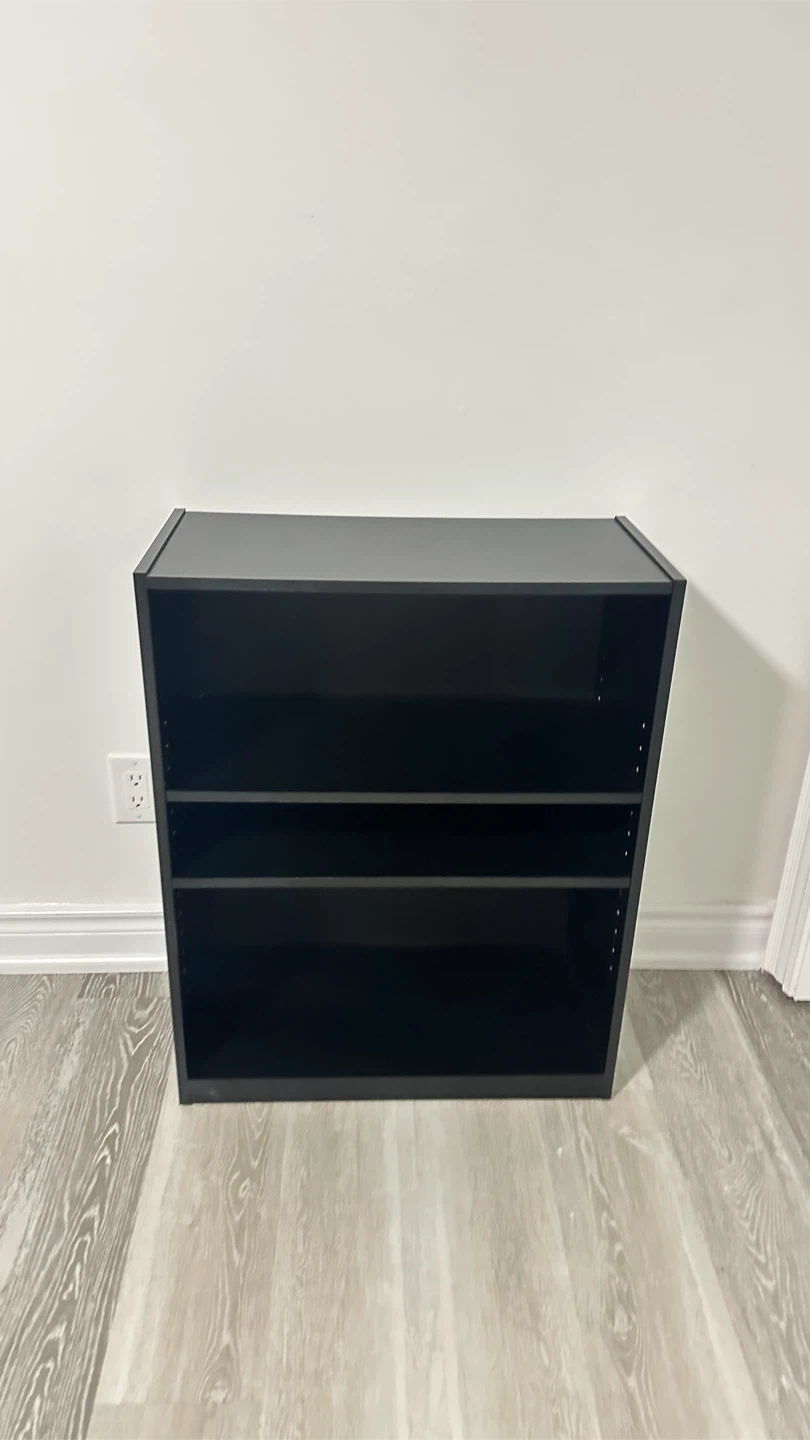 Black 3-Shelf Bookcase