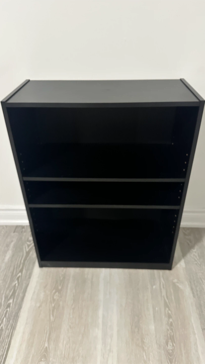 Black 3-Shelf Bookcase - photo 2
