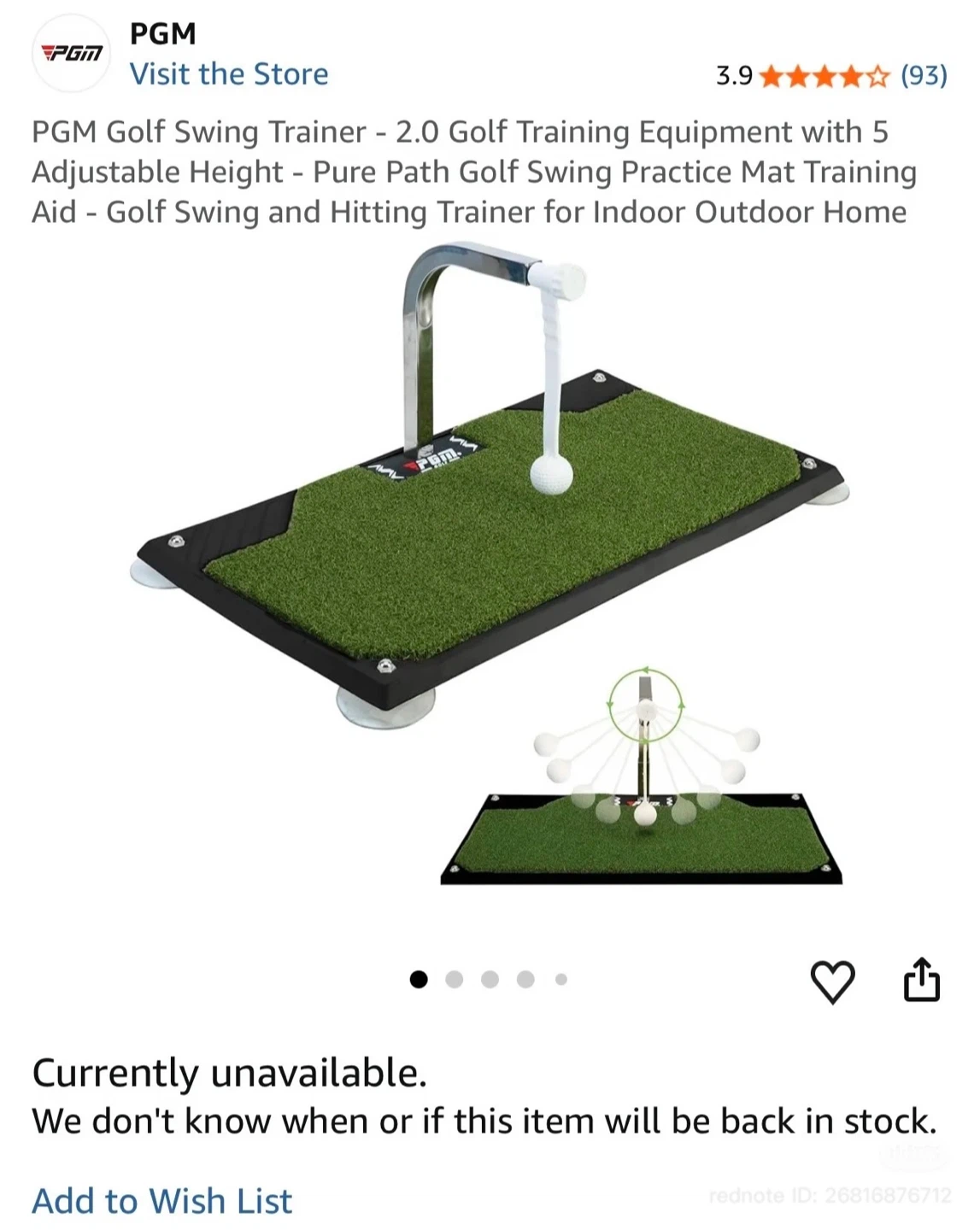 PGM Golf Swing Trainer Practice Mat - photo 5