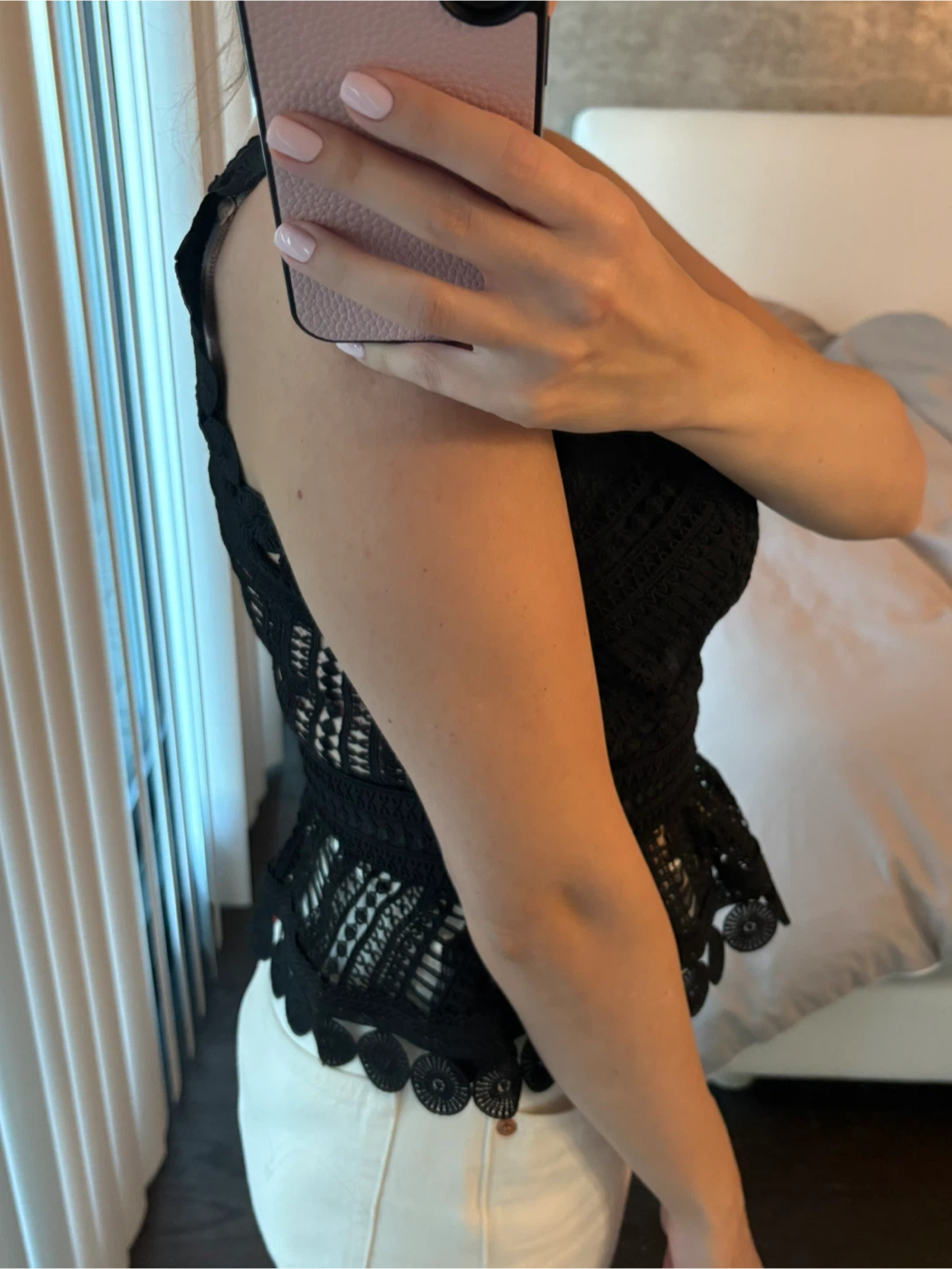 PAID $229!! Brand new REVOLVE Bardot Black Lace Peplum Top - photo 2