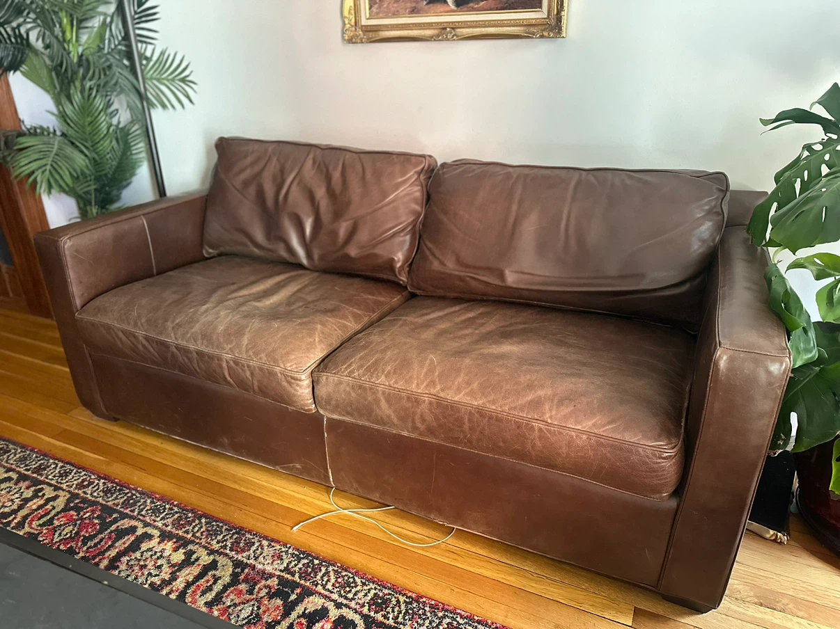 Brown Leather Sofa - photo 2