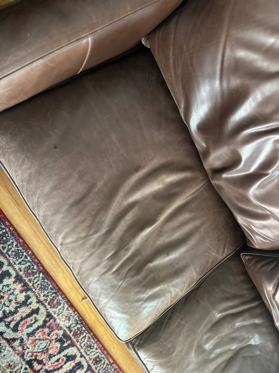 Brown Leather Sofa - photo 3