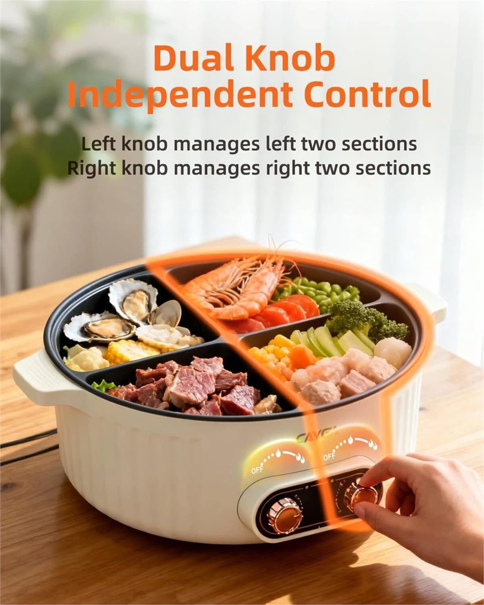 Cayga 4-Compartment Electric Hot Pot