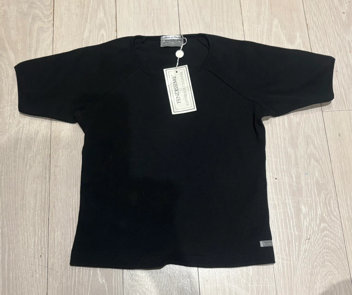 NWT Vintage Fendissime Fendi Sport Black Knit Italy Size M