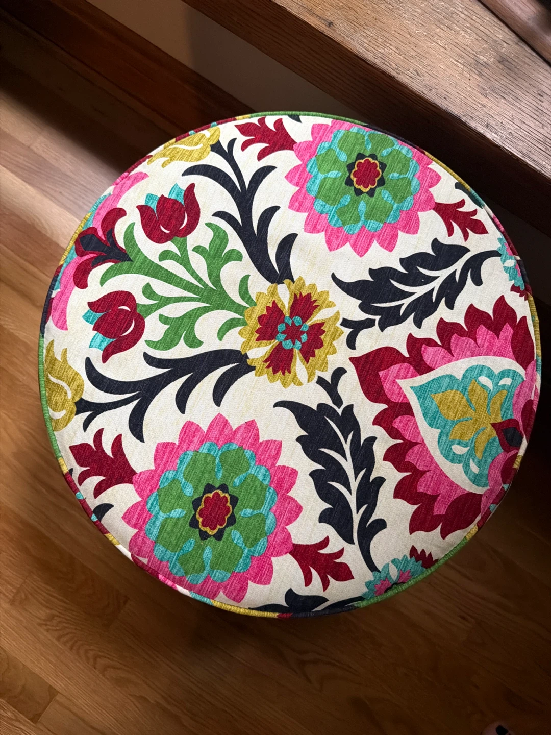 Floral Round Ottoman Footstool - photo 2