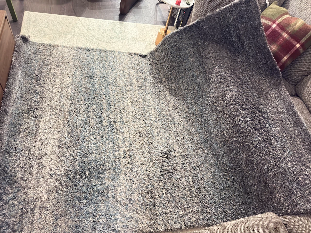 Grey and Blue Shag Area Rug - 64" x 90" - photo 2