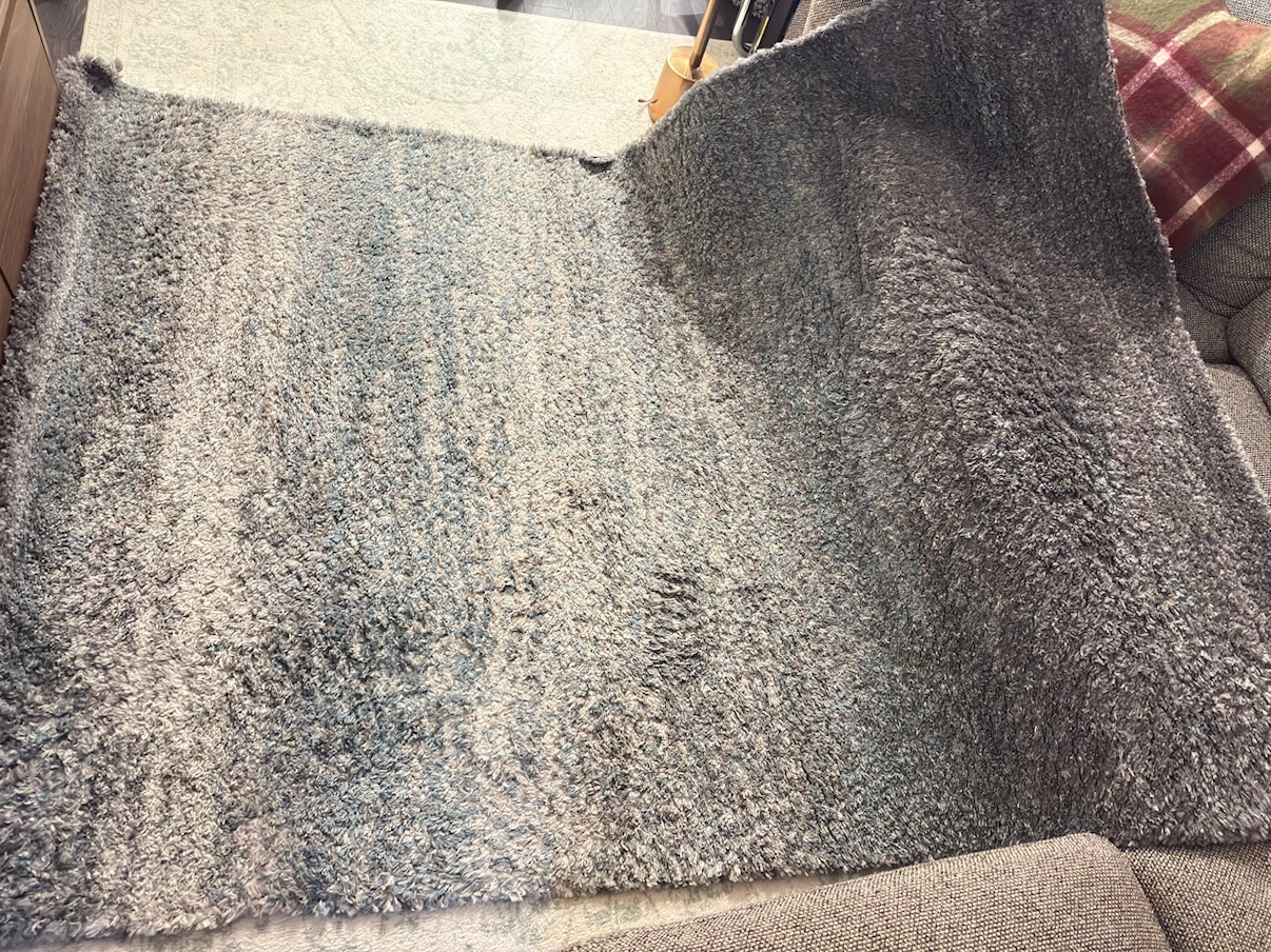 Grey and Blue Shag Area Rug - 64" x 90" - photo 3