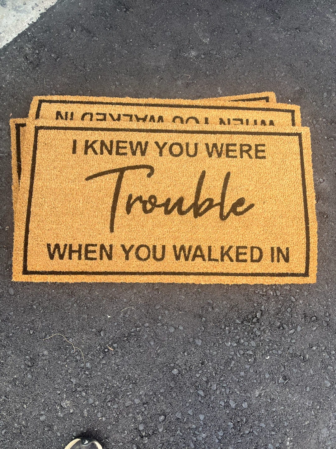 MAINEVENT I Knew You Were Trouble Coir Doormat