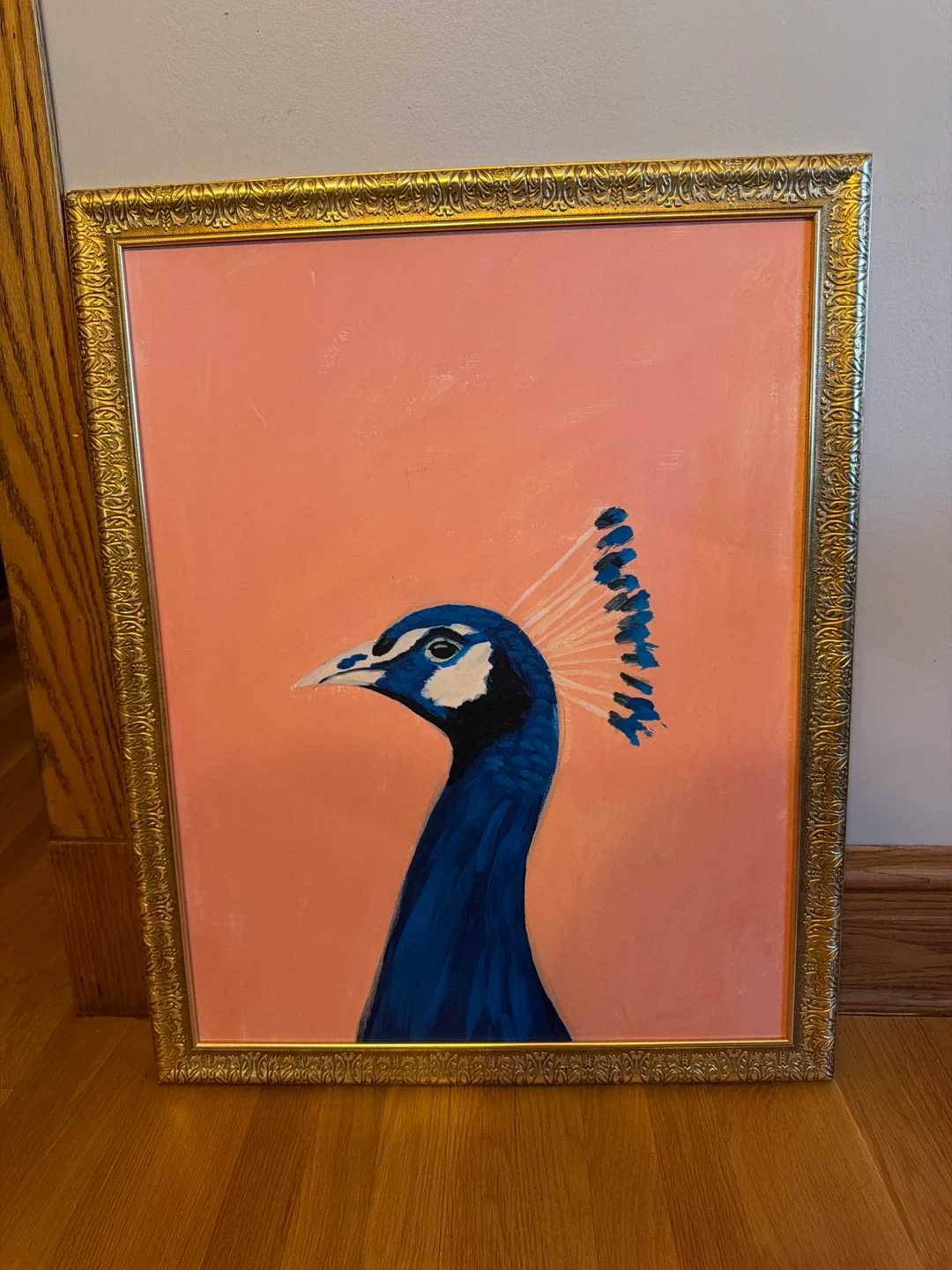 Framed Peacock Painting