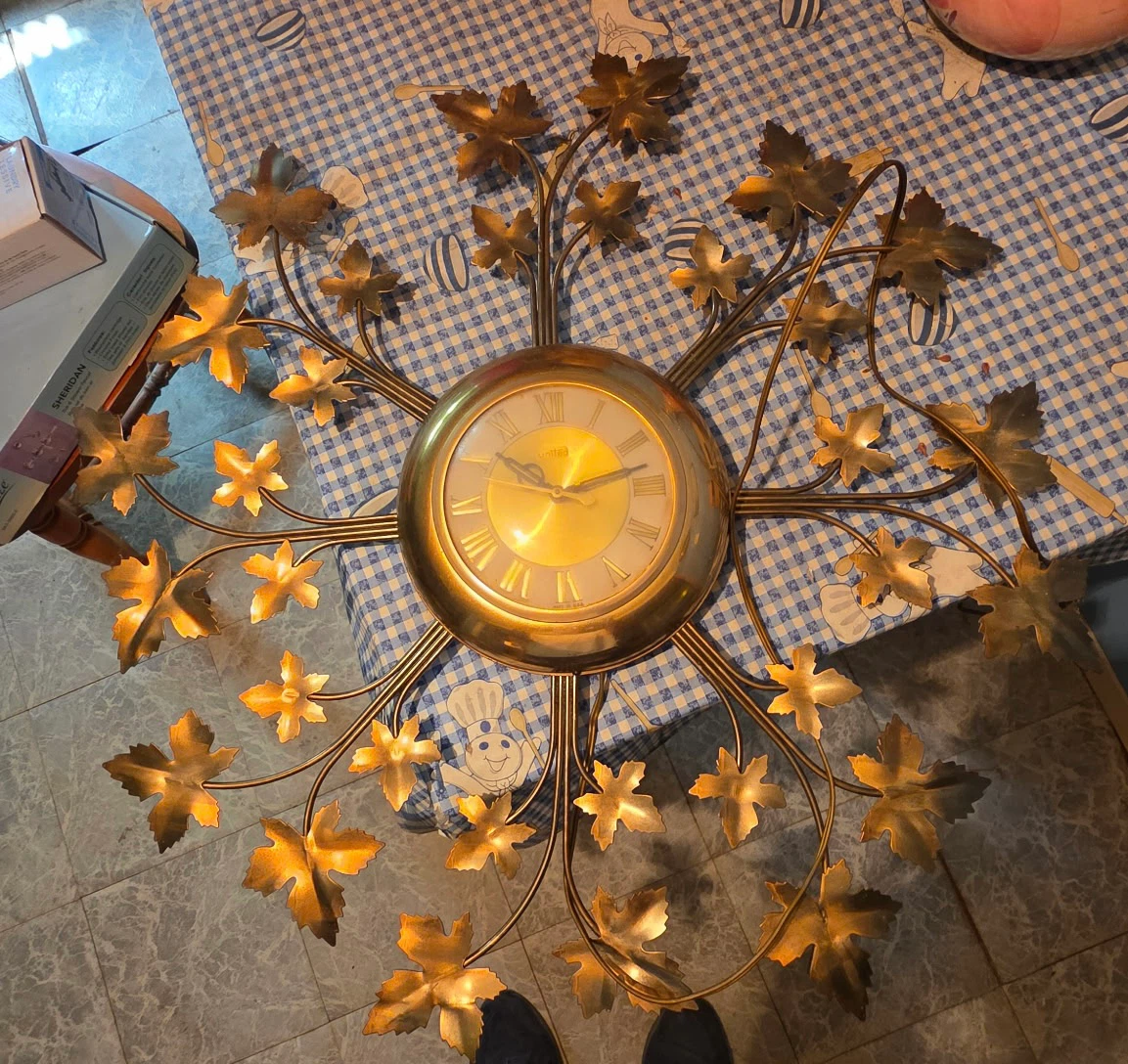 Gold Maple Leaf Wall Clock