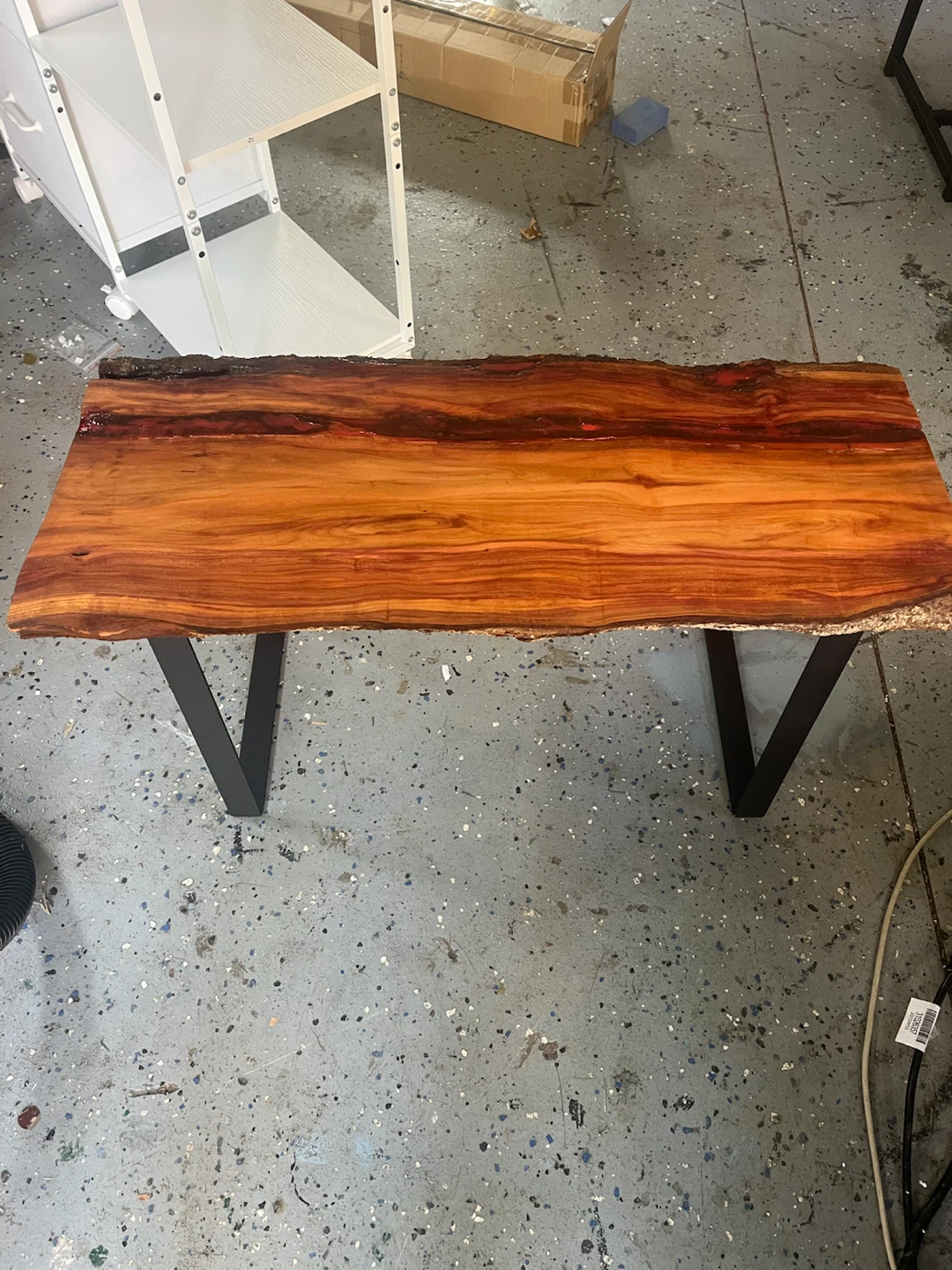 Live Edge Wood Coffee Table or bench with resin inlay - photo 2