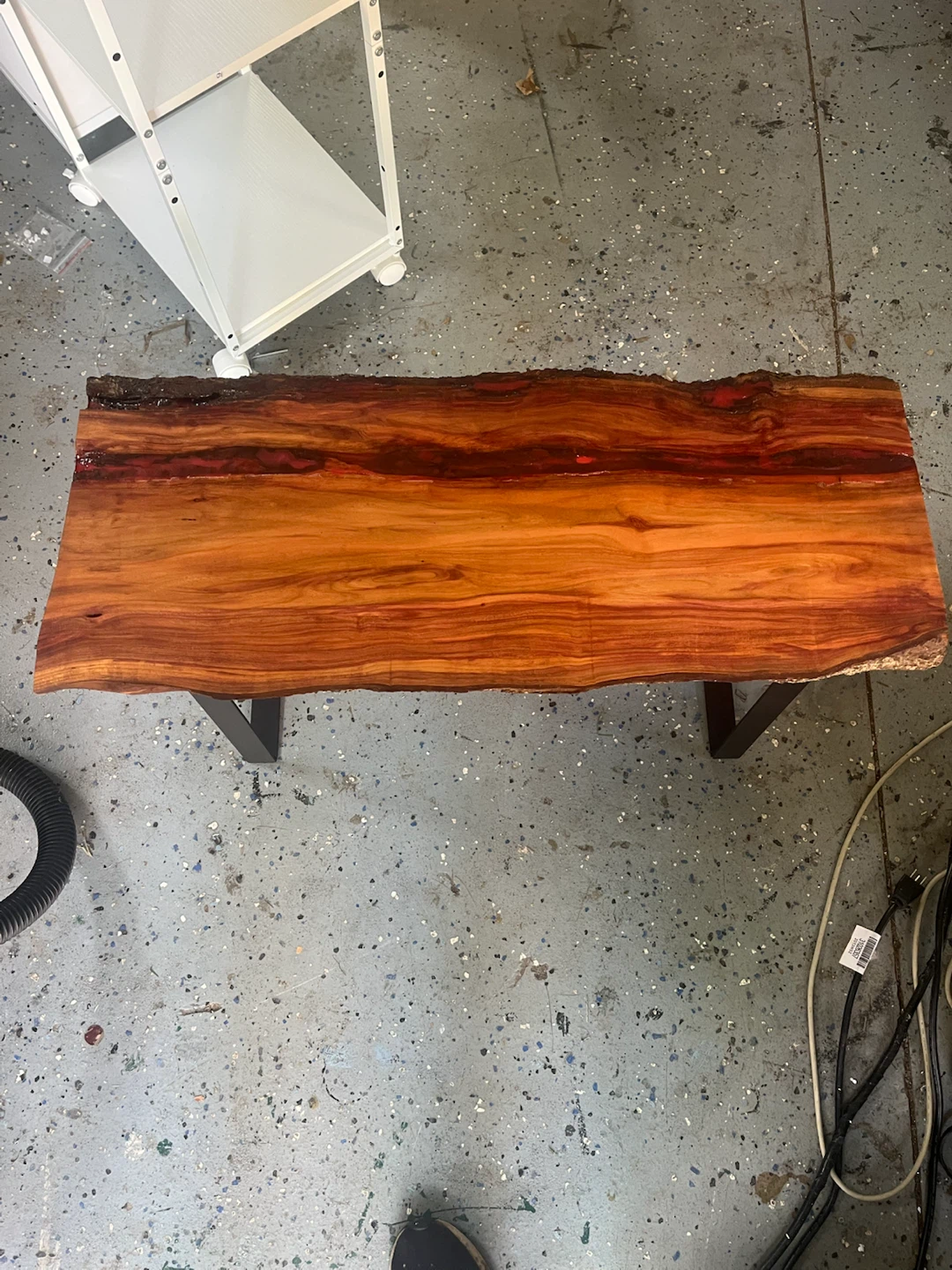 Live Edge Wood Coffee Table or bench with resin inlay - photo 4