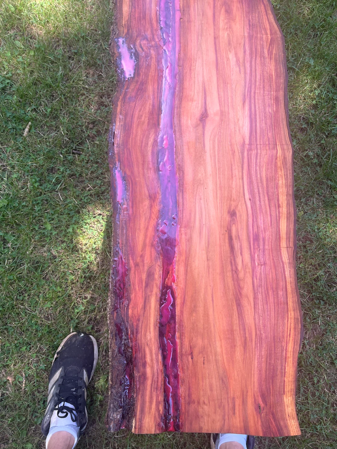 Live Edge Wood Coffee Table or bench with resin inlay - photo 5