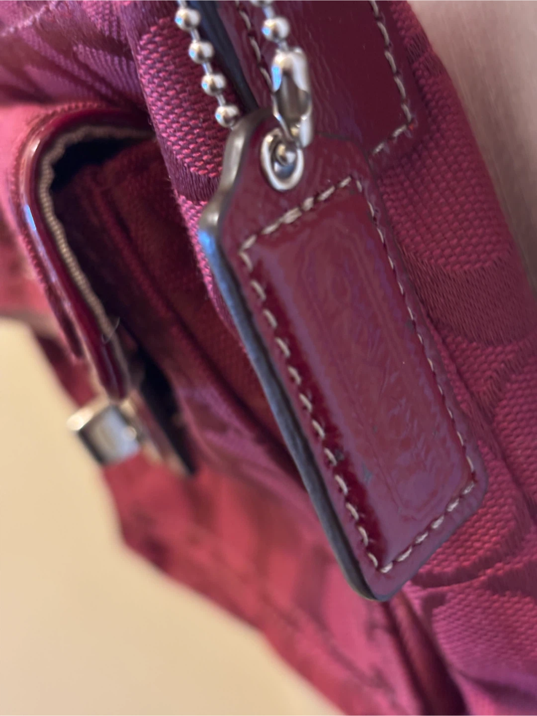 Coach Signature Canvas Pocket Swing Pack - Crimson - photo 2