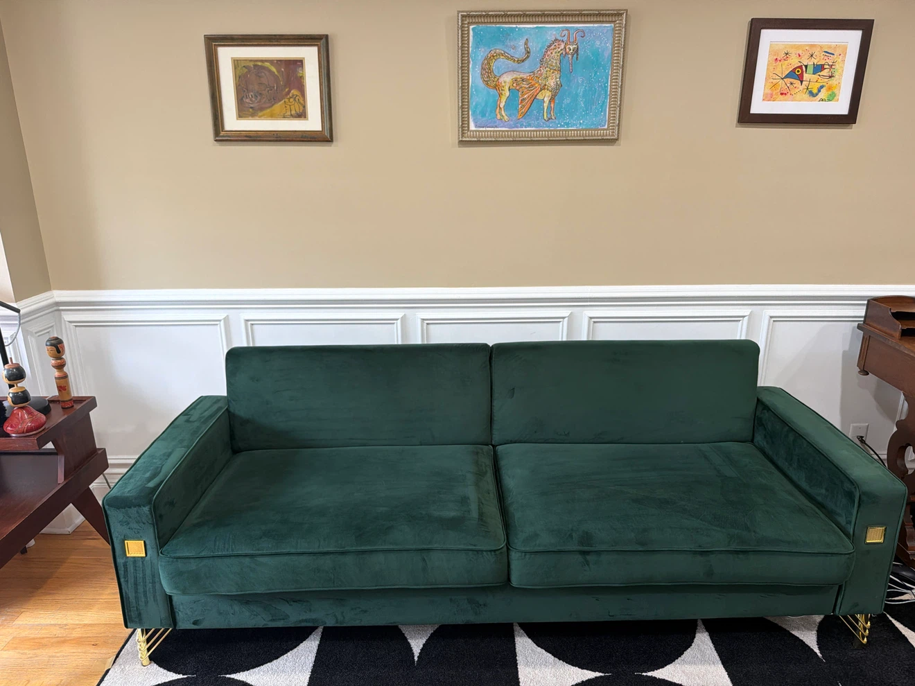Latitude Run Emerald Green Velvet Sofa - photo 5