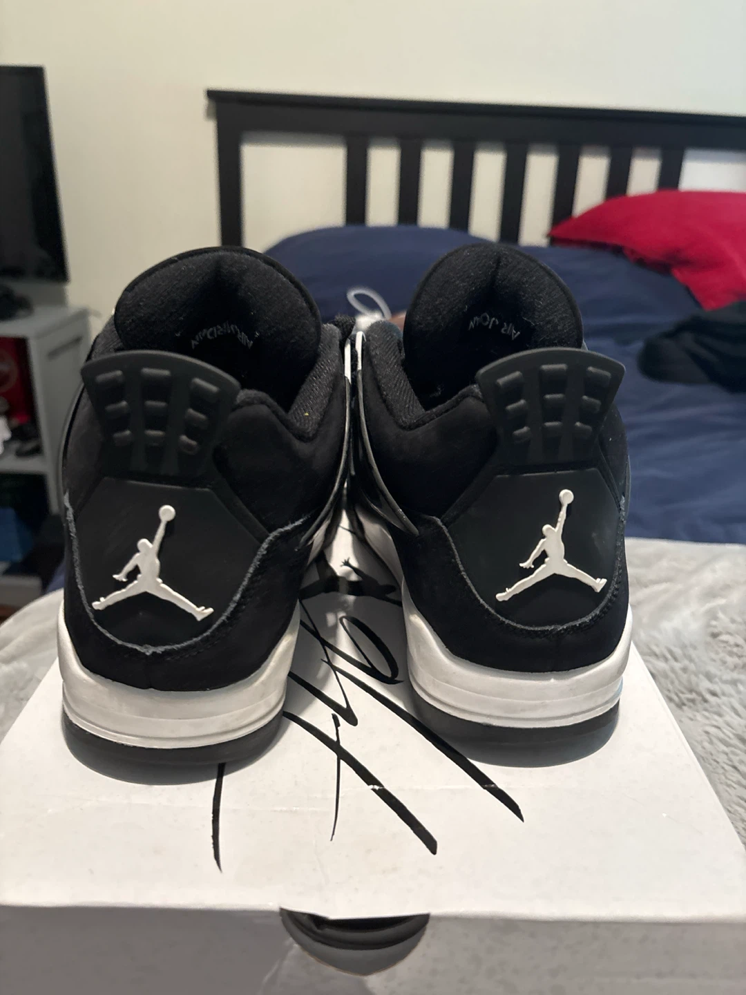 Air Jordan 4 Retro Black White Sneakers - photo 3