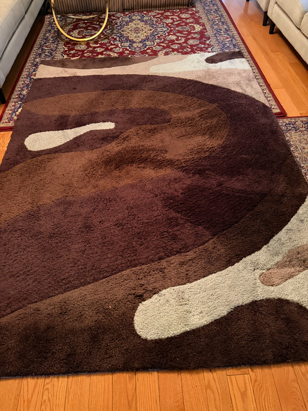 Abstract Brown Shag Rug - photo 3