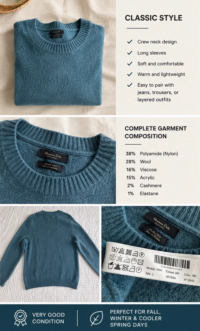 Massimo Dutti Men's Knit Sweater - Size L - photo 2