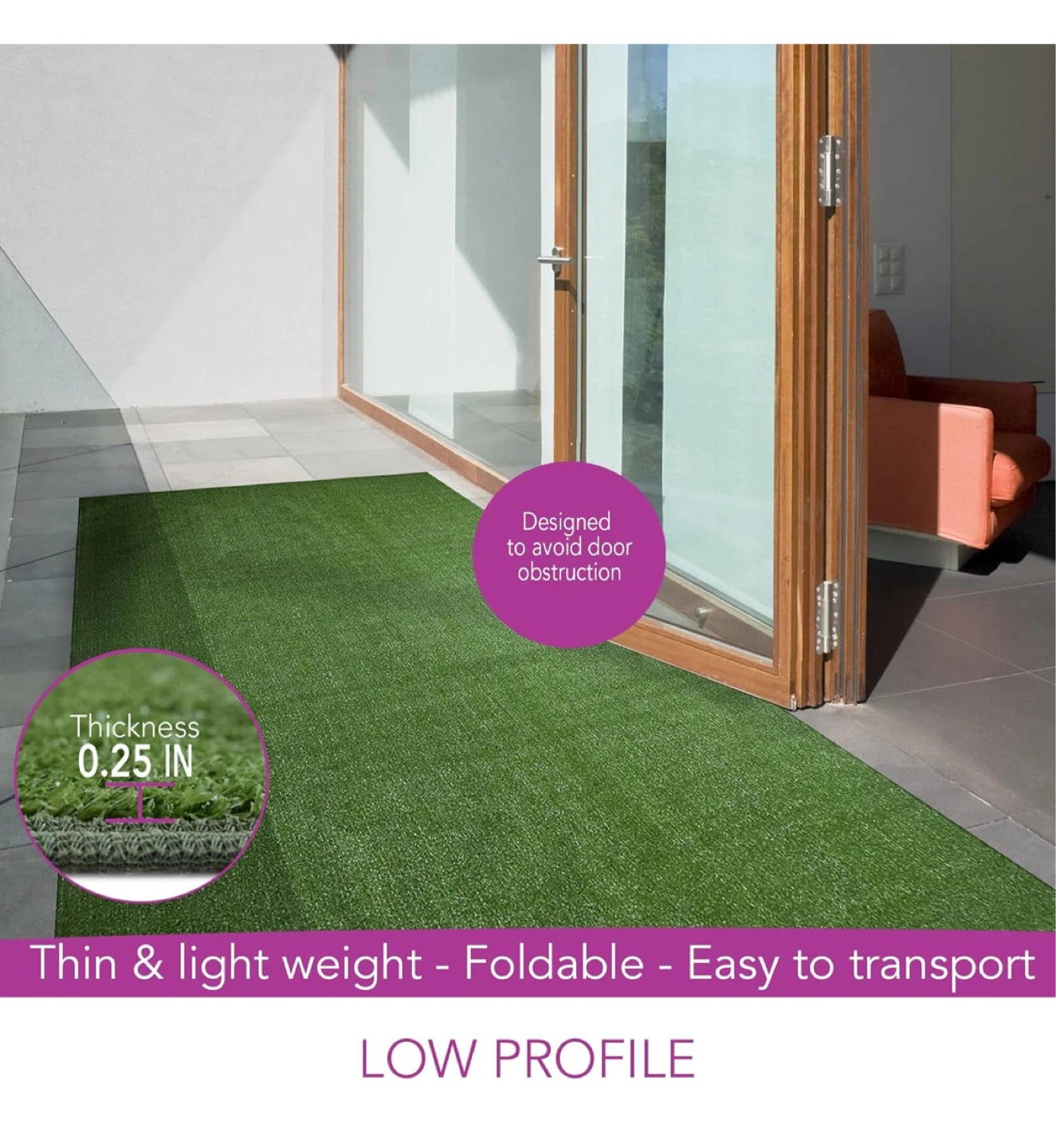 Indoor/Outdoor Synthetic Grass carpet/rug 4*10 feet - photo 4