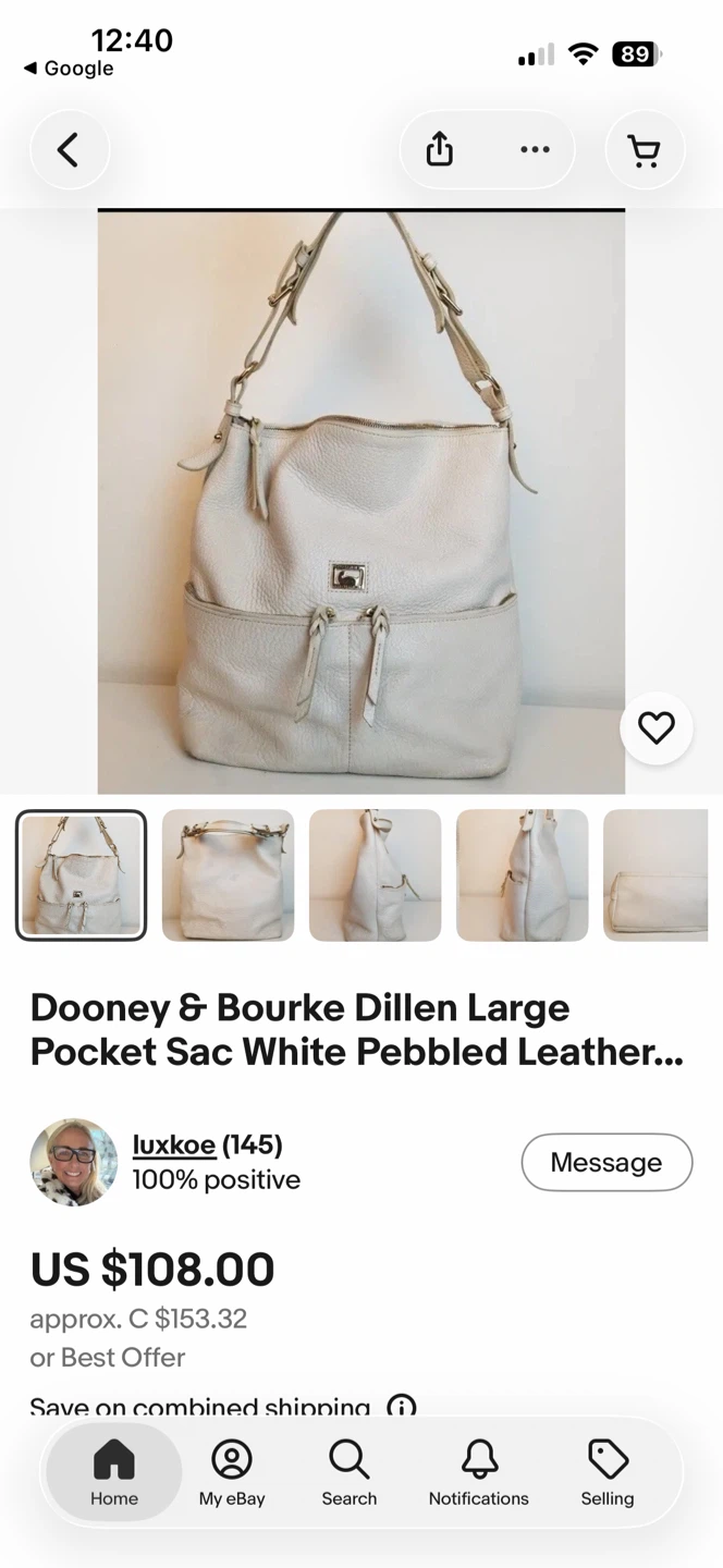 Dooney & Bourke  White Pebbled Leather bag - photo 3