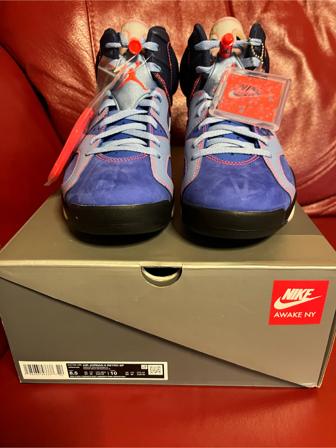 Jordan 6 Midnight Navy Blueberry Awake NY Size 8.5 Brand New - photo 5